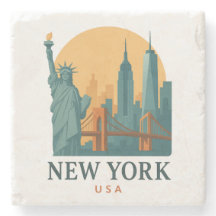 Vintage New York City Stenen Onderzetter | Minimaa