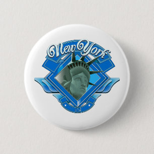 Vintage New York Liberty Logo Ronde Button 5,7 Cm