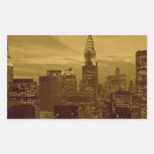 Vintage New York Manhattan Rechthoekige Sticker