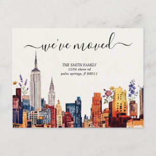 Vintage New York Nieuw Adres Verhuisbericht Briefkaart