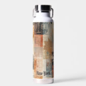 Vintage New York Urban Collage Art Waterfles (Voorkant)