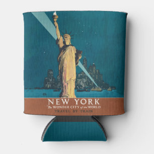 Vintage New York Wonder City Beeld van de Vrijheid Blikjeskoeler