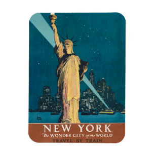 Vintage New York Wonder City Beeld van de Vrijheid Magneet