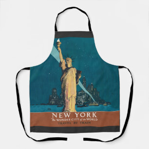 Vintage New York Wonder City Beeld van de Vrijheid Schort