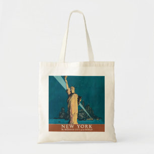 Vintage New York Wonder City Beeld van de Vrijheid Tote Bag
