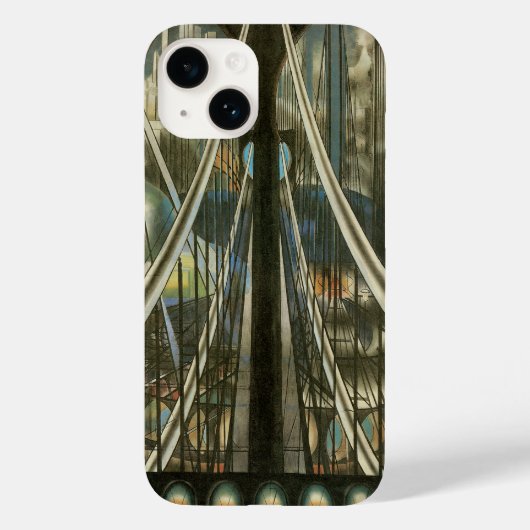 Vintage New Yorkse architectuur, Brooklyn Bridge Case-Mate iPhone Case (Achterkant)