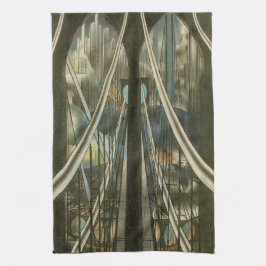 Vintage New Yorkse architectuur, Brooklyn Bridge Theedoek
