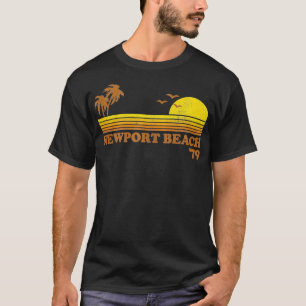 Vintage Newport Beach California Retro Sunset Surf T-shirt