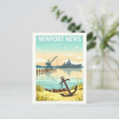 Vintage Newport News Virginia Briefkaart (Staand voorkant)