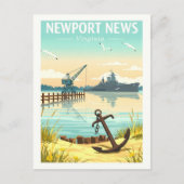 Vintage Newport News Virginia Briefkaart (Voorkant)