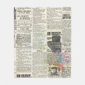 Vintage newspaper advertising fleece deken (Voorkant)