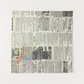 Vintage newspaper advertising wandkleed (Voorkant (horizontaal))