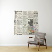 Vintage newspaper advertising wandkleed (In situ)