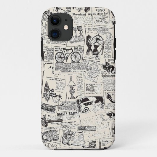 Vintage Newspaper Case-Mate iPhone Case (Achterkant)