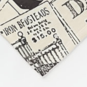 Vintage Newspaper   Fleece Deken (Hoek)