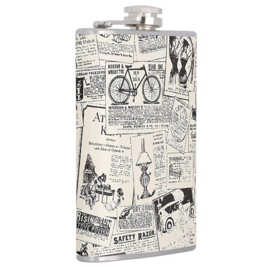 Vintage Newspaper   Heupfles (Rechts)