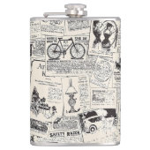 Vintage Newspaper   Heupfles (Voorkant)