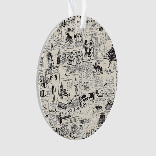 Vintage Newspaper  Ornament (voorkant)
