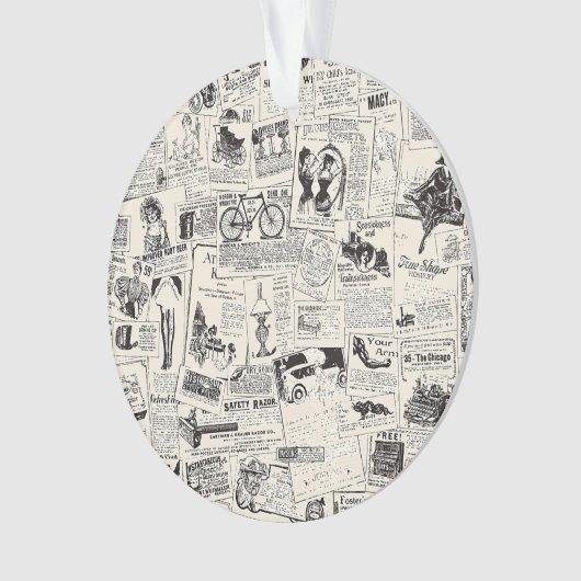 Vintage Newspaper  Ornament (voorkant)