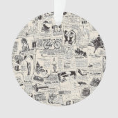 Vintage Newspaper  Ornament (voorkant)