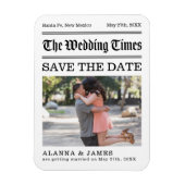 Vintage Newspaper Photo Save the Date Magneet (Verticaal)