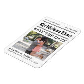 Vintage Newspaper Photo Save the Date Magneet (Linkerzijde)