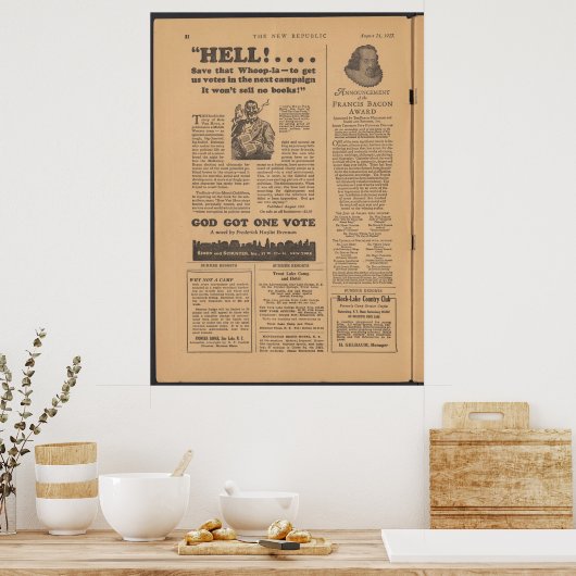 Vintage Newspaper Poster (Keuken)