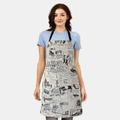 Vintage Newspaper Schort (Gedragen)