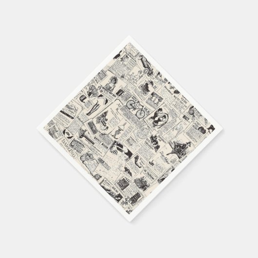 Vintage Newspaper   Servet (Hoek)