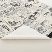 Vintage Newspaper   Sherpa Deken (3/4)