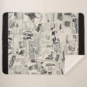 Vintage Newspaper   Sherpa Deken (Voorkant (horizontaal))