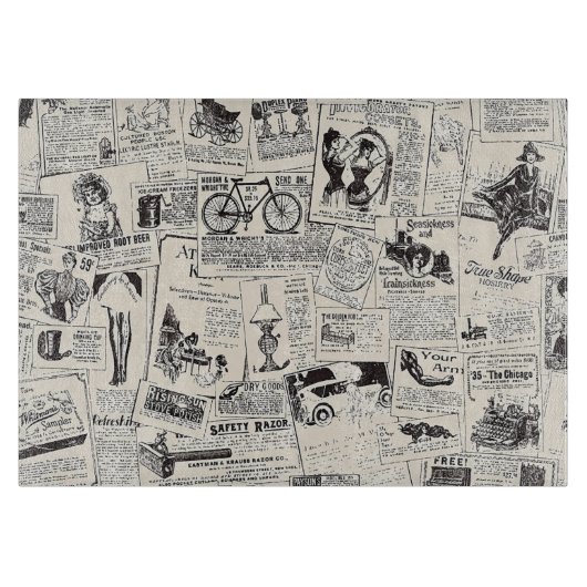 Vintage Newspaper   Snijplank (Voorkant)