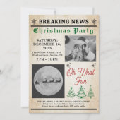 Vintage Newspaper Tree Christmas Party Kaart (Voorkant)