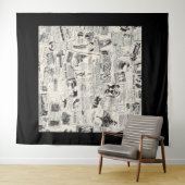 Vintage Newspaper Wandkleed (In Situ (horizontaal))