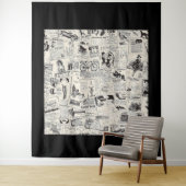 Vintage Newspaper Wandkleed (In situ)