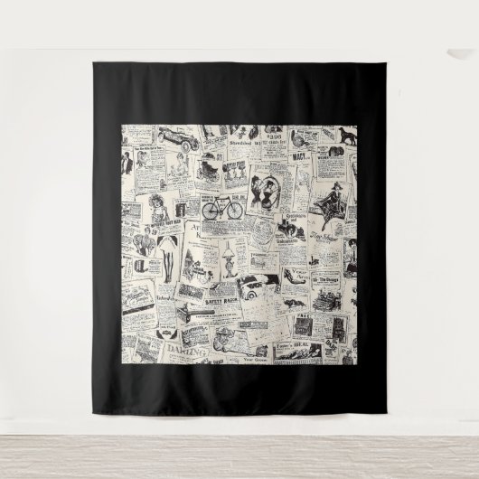 Vintage Newspaper Wandkleed (Voorkant)