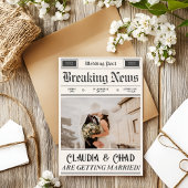 Vintage Newspaper Wedding Kaart