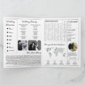 Vintage Newspaper Wedding Program | Classic Black Kaart (Binnen)