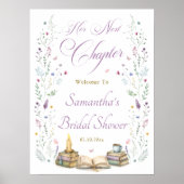 Vintage Next Chapter Bridal Shower Welcome  Poster (Voorkant)