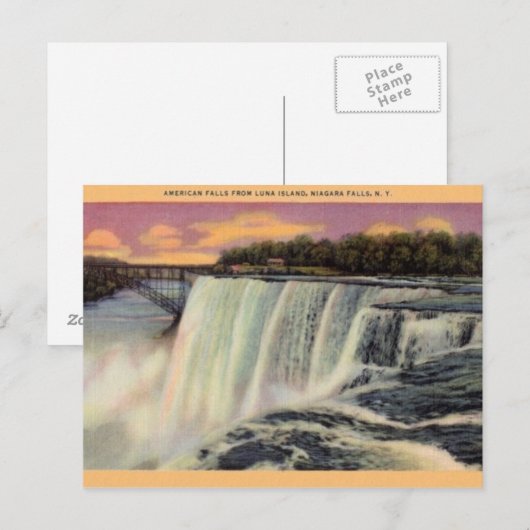 Vintage Niagara Herfst Briefkaart (Voorkant / Achterkant)