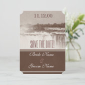 Vintage Niagara Herfsten huwelijksuitnodiging Save The Date (Staand voorkant)
