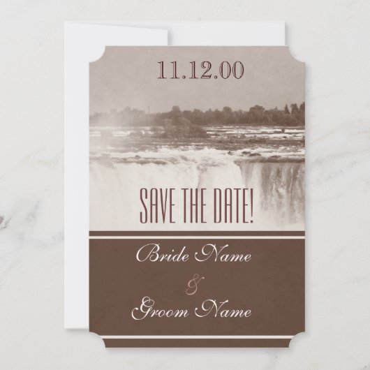 Vintage Niagara Herfsten huwelijksuitnodiging Save The Date (Voorkant)