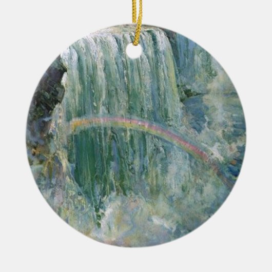 Vintage Niagara Herfsten Keramisch Ornament (Voorkant)