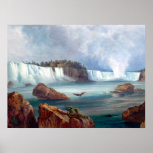 Vintage Niagara Herfsten van Karl Bodmer 1809-1893 Poster