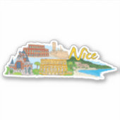 Vintage Nice City Sticker (Voorkant)