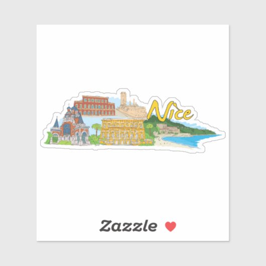 Vintage Nice City Sticker (Vel)