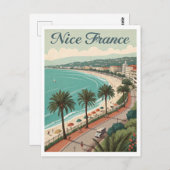 Vintage Nice France Travel Briefkaart (Voorkant / Achterkant)