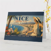 Vintage Nice Reine Côte d'Azur Kaart (Gele Bloem)