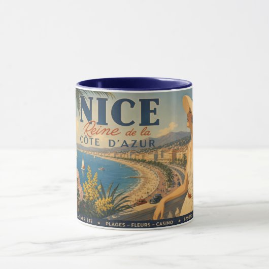 Vintage Nice Reine Côte d'Azur Mok (Midden)