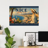 Vintage Nice Reine Côte d'Azur Poster (Thuiskantoor)